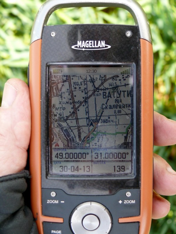 Показания GPS навигатора / GPS reading