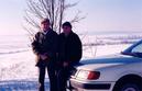 #6: Yevhen and Vadim, on the roadway, about 200m north of the 50°N 24°E confluence.