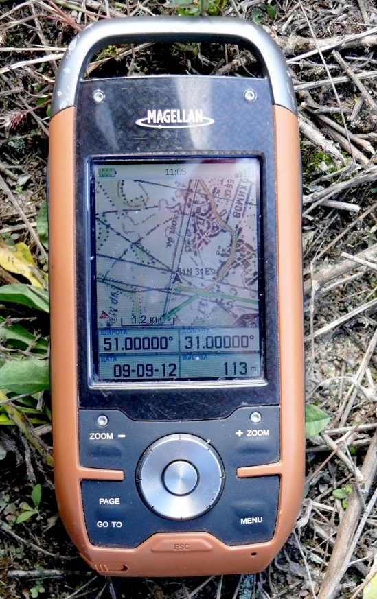 Показания GPS навигатора/GPS reading