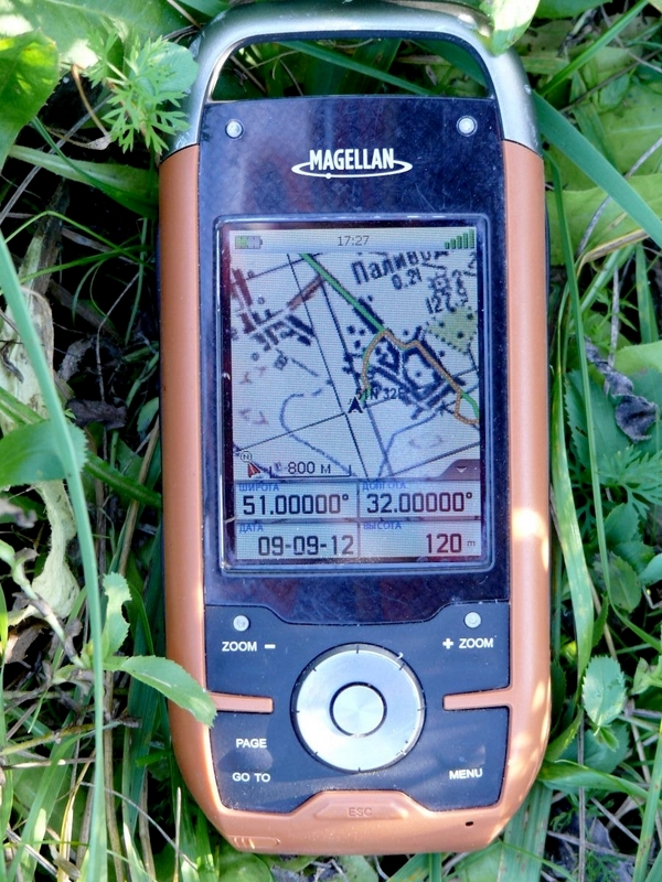 Показания GPS навигатора/GPS reading