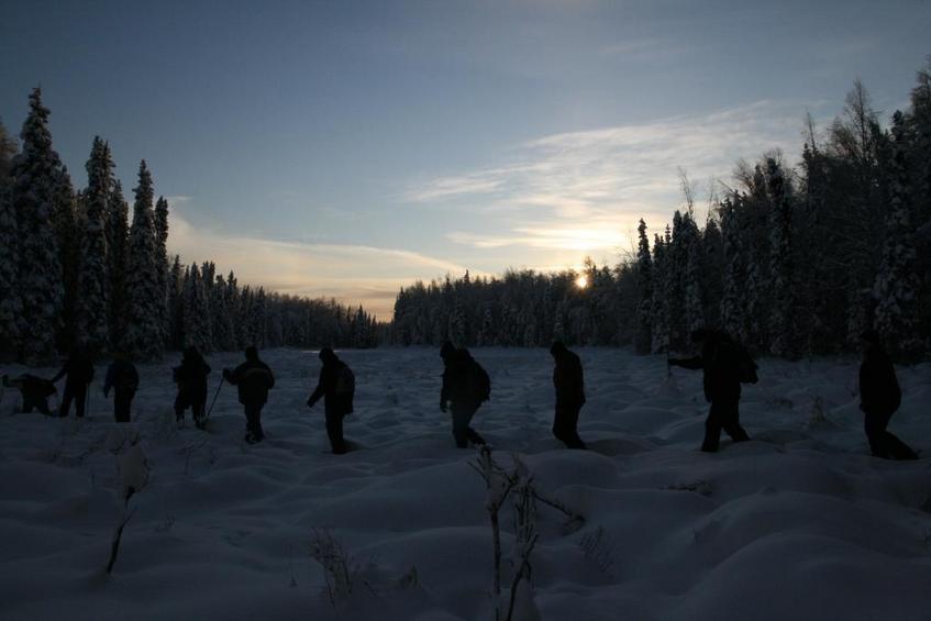 Open water crossing the swamp 11 below temp (picture by Greg)