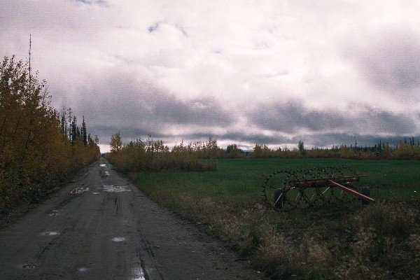 Nearby field and farm equipment