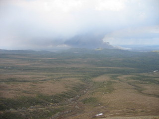 #1: North from the confluence with the forest fire in view