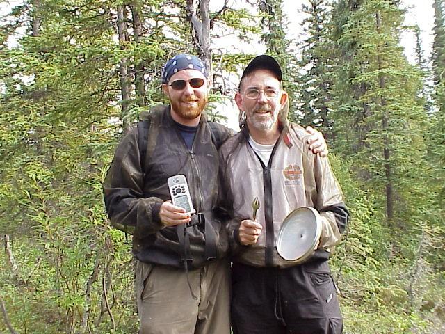 Steve with high tech GPS, Woody with low tech B/M EWD