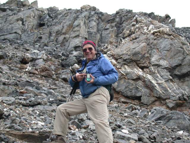 Exact Confluence point 50 yards down from ridge in steep rocky scree