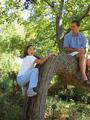 #9: Lilia Kerski trying to climb up the Confluence Tree to achieve Tom Luther's height!