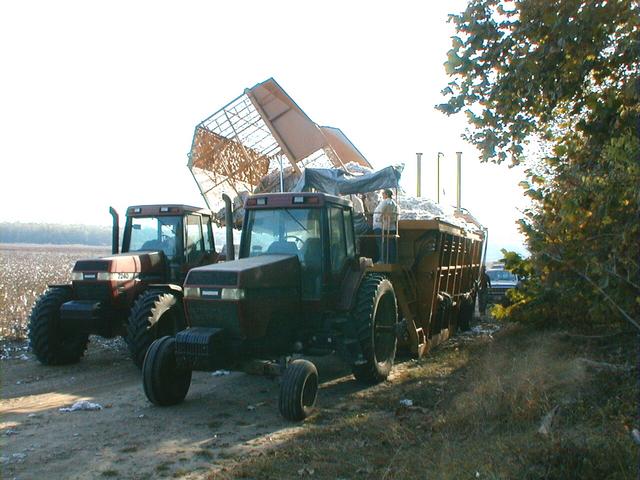 Farm Equipment Compressing Cotton Bales