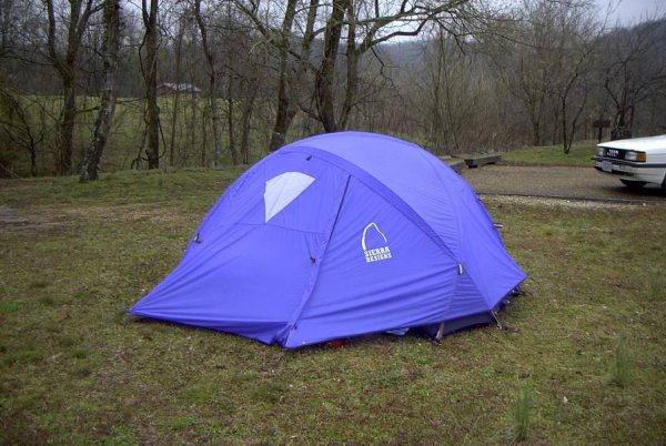 Our tent at the campsite the next morning