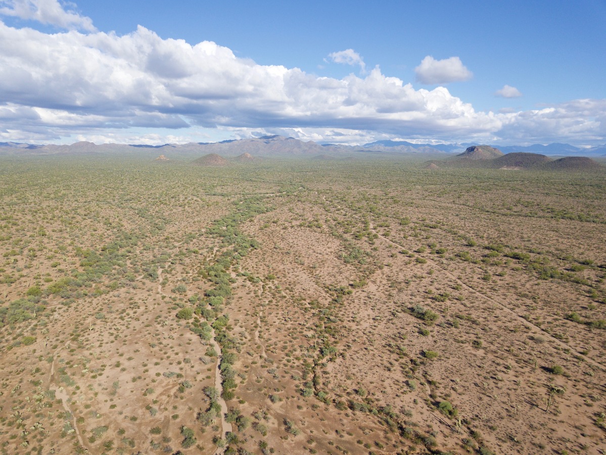 View East from 120 m above the point