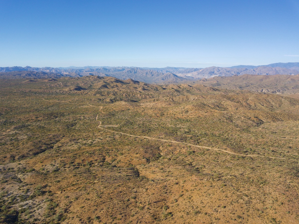 View North, from 120m above the point