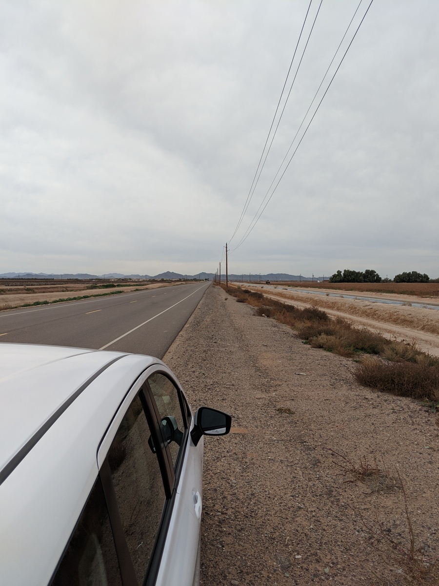 Looking west along Peters and Nall Rd.