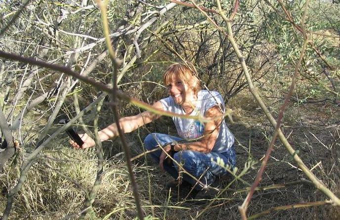 Beth at the actual confluence!