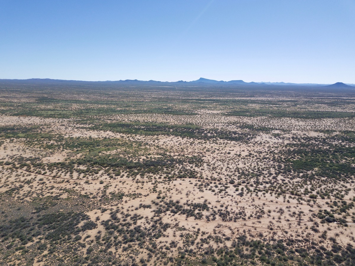 View South from 120 m above the point