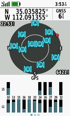 My GPS receiver, 5.74 miles from the point