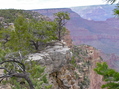 #4: The "confluence overhang" (in the center of the photo).  The tip of this overhang lets you get as close as possible (403 feet) from the confluence point, without dropping below the rim