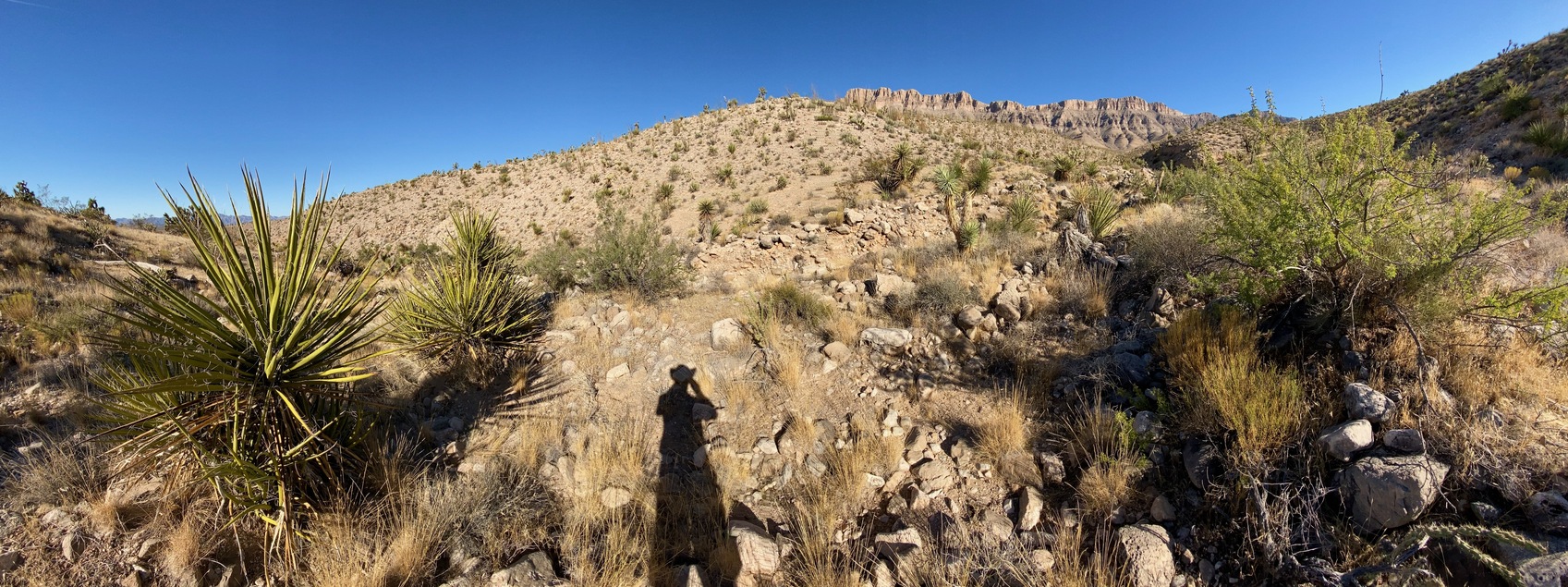 A panoramic view (North-East-South) from the confluence point