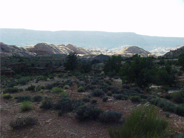 I started hiking here, heading Northwest toward the confluence