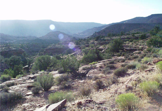 looking northwest towards the confluence