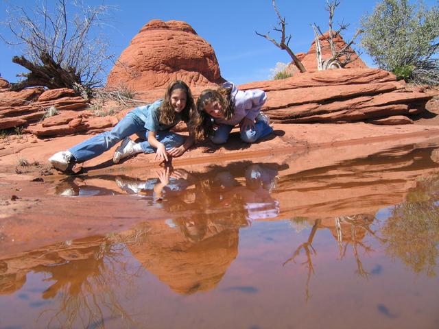 Confluence girls and tadpoles at confluence zeropoint