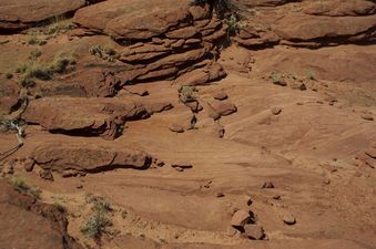 #1: The confluence point lies on top of a large sandstone formation