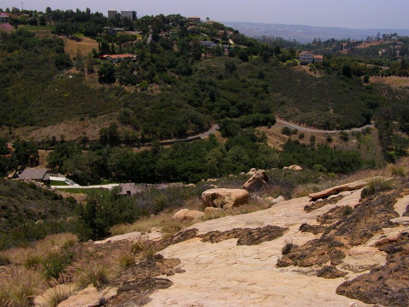 Looking down the hill toward the confluence