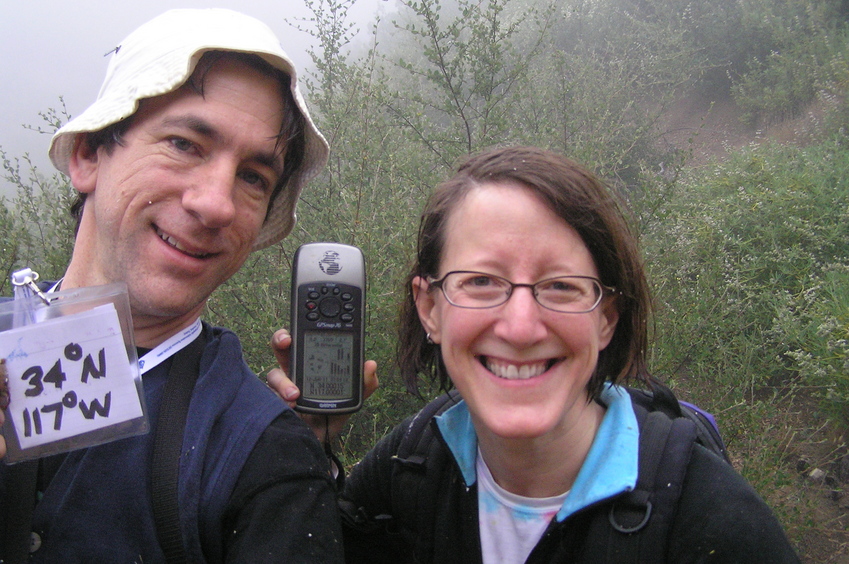 Joseph Kerski and Diana Stuart Sinton celebrate confluence centeredness.