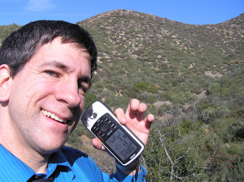 Joseph Kerski at the confluence site.