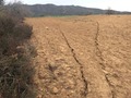 #7: The newly scraped fields, looking toward the confluence, to the right center, up the first ridgeline.