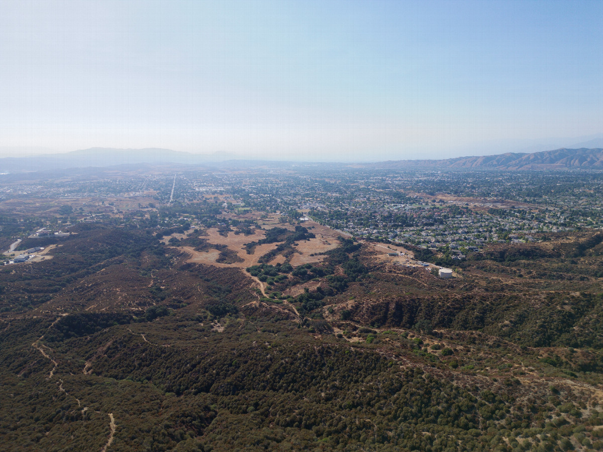 View West (towards the town of Calimesa), from 120m above the point