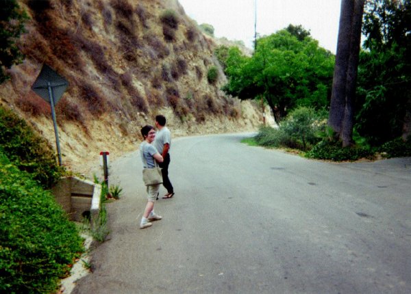 Looking west along Oak Canyon Drive at Laurie and Mike