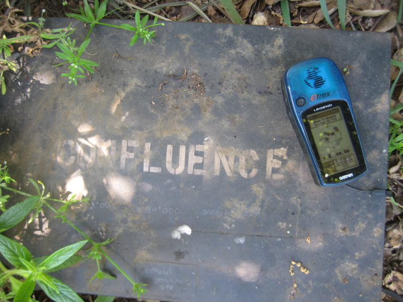 a metal box with log sheet to be found at the point of confluence