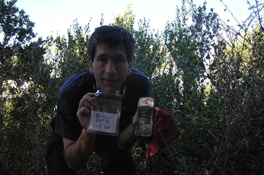 Joseph Kerski at the confluence point.