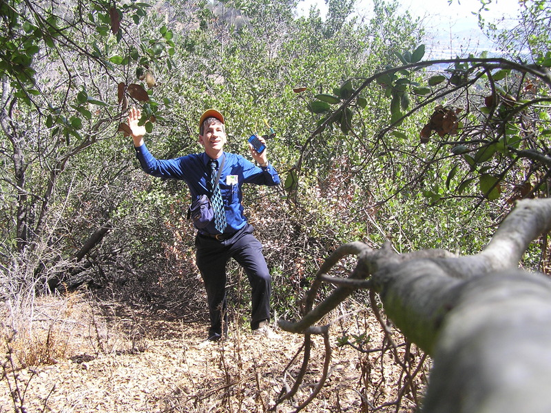 Joseph Kerski at the confluence point.