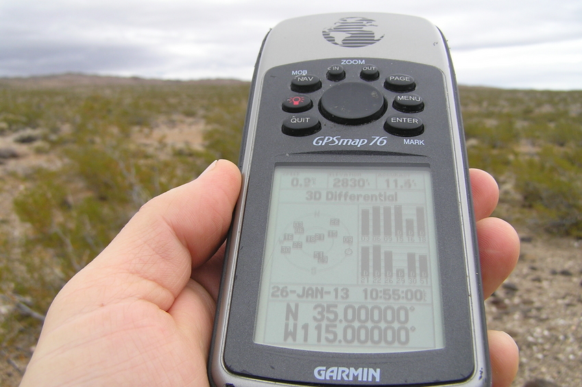 GPS reading at the confluence point.