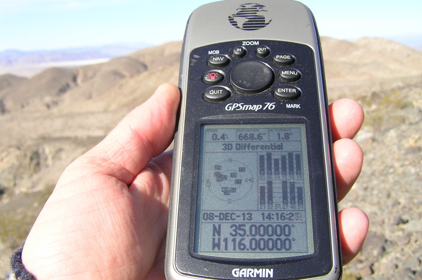 GPS receiver at confluence point.