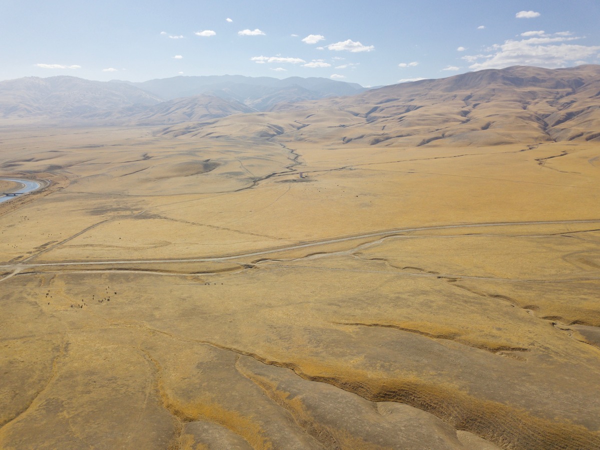 View South from 120 m above the point