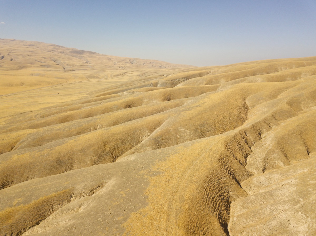 View West from 120 m above the point