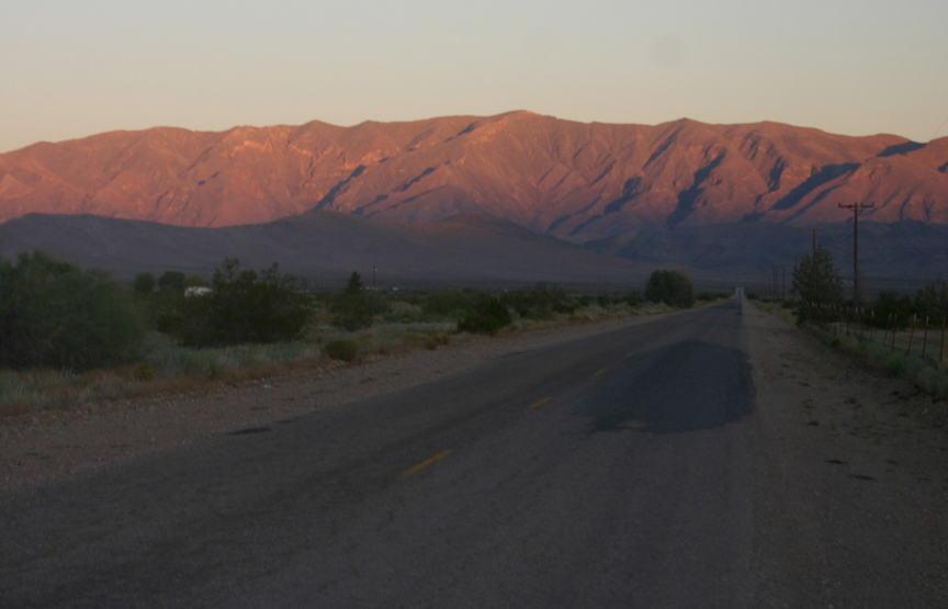 Sunrise, taken shortly before starting the drive on the gravel road.