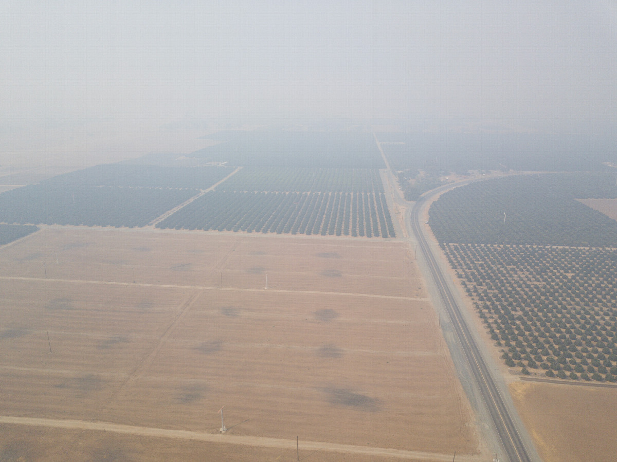 View West, from 120m above the point