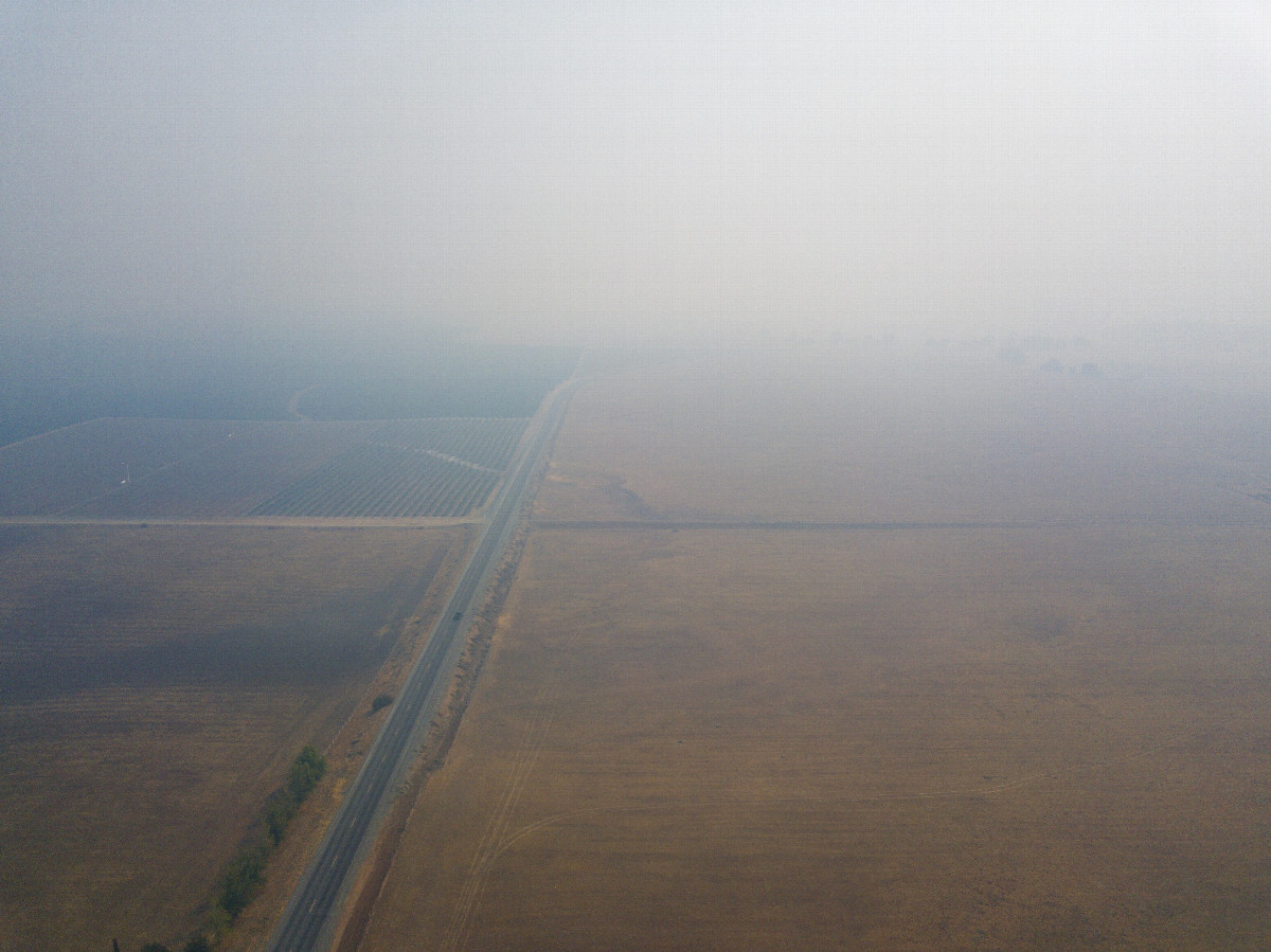 View East, from 120m above the point