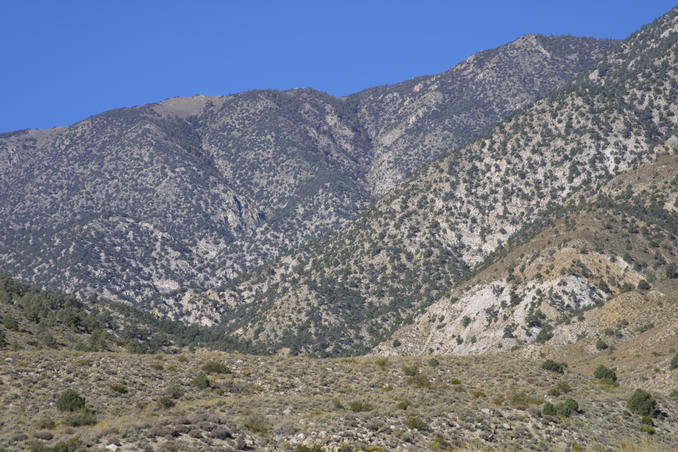 This is the confluence from 2.5 miles.  It looks like it's just over the ridge in the center of the picture.