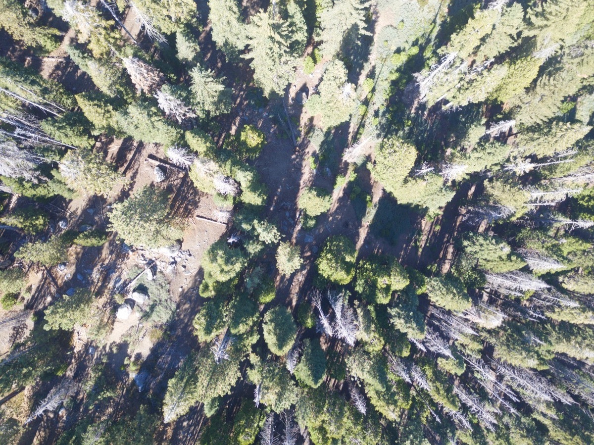 Looking down on the point from a height of 120m