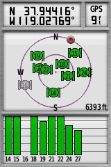 My GPS receiver, 4.15 miles from the confluence point