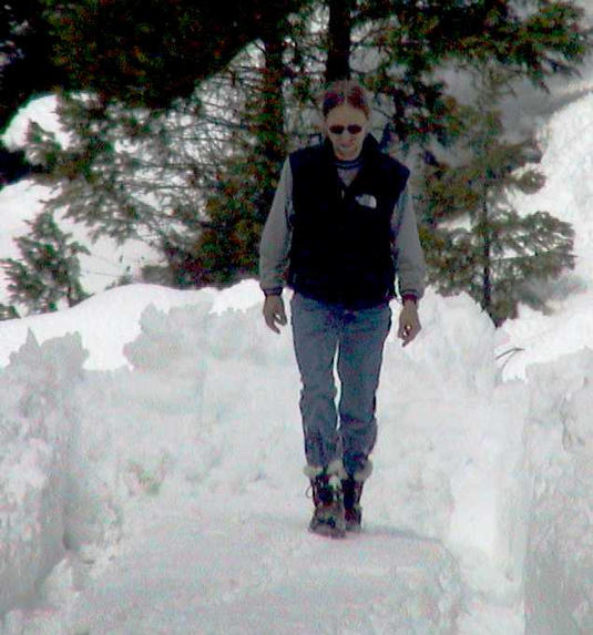 Snow wall that forced us to continue on foot.