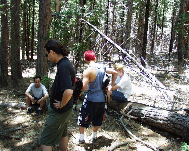 Ed, Lex, Steve and Albert at the confluence point