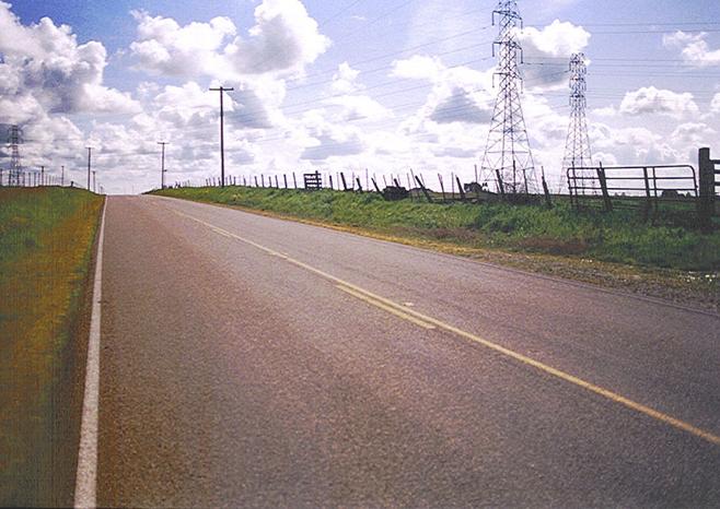 Looking south down the road towards Escalon