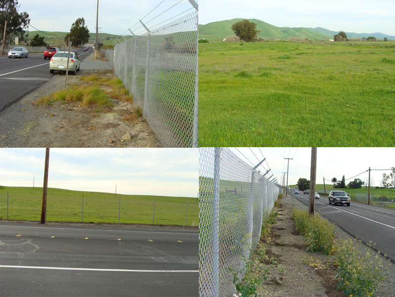 Clockwise from the upper left:  Looking north, east, south, and west from 38N 122W.