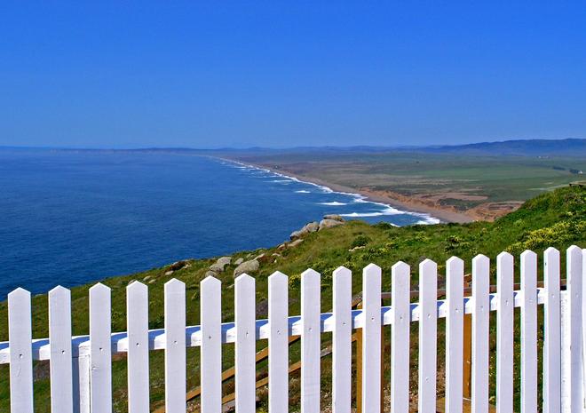 Looking back towards the beach from the lighthouse area