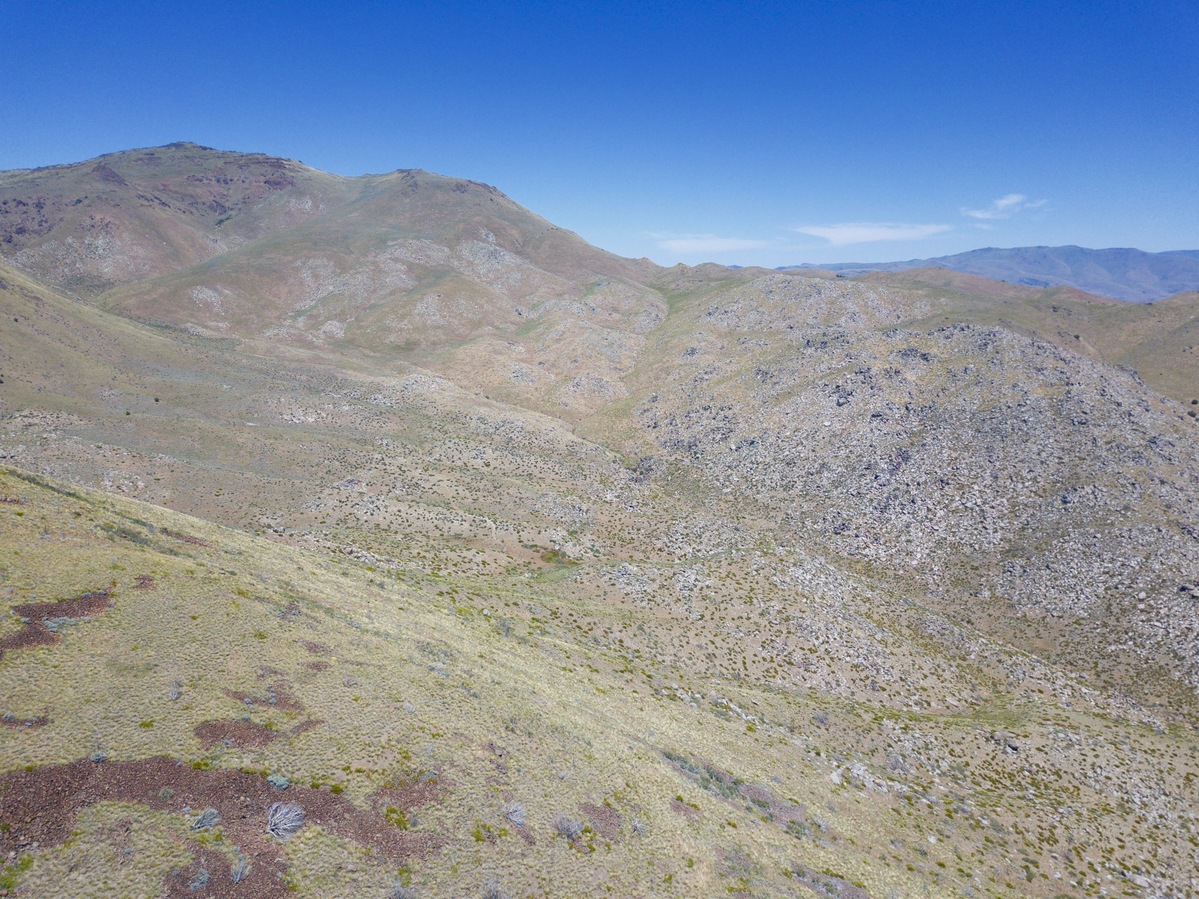 View Northeast (towards State Line Peak, Nevada - 7990 feet) from 120m above the point