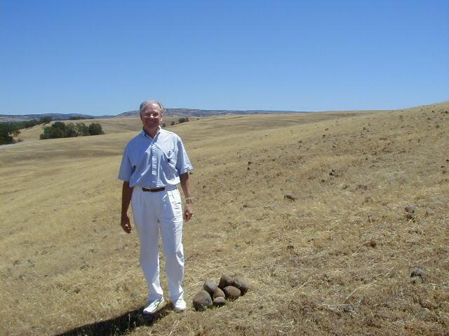 My father with the site marker